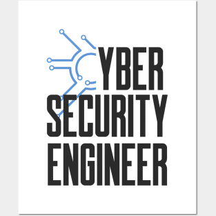 Cyber Security Engineer Blue Circuits Posters and Art